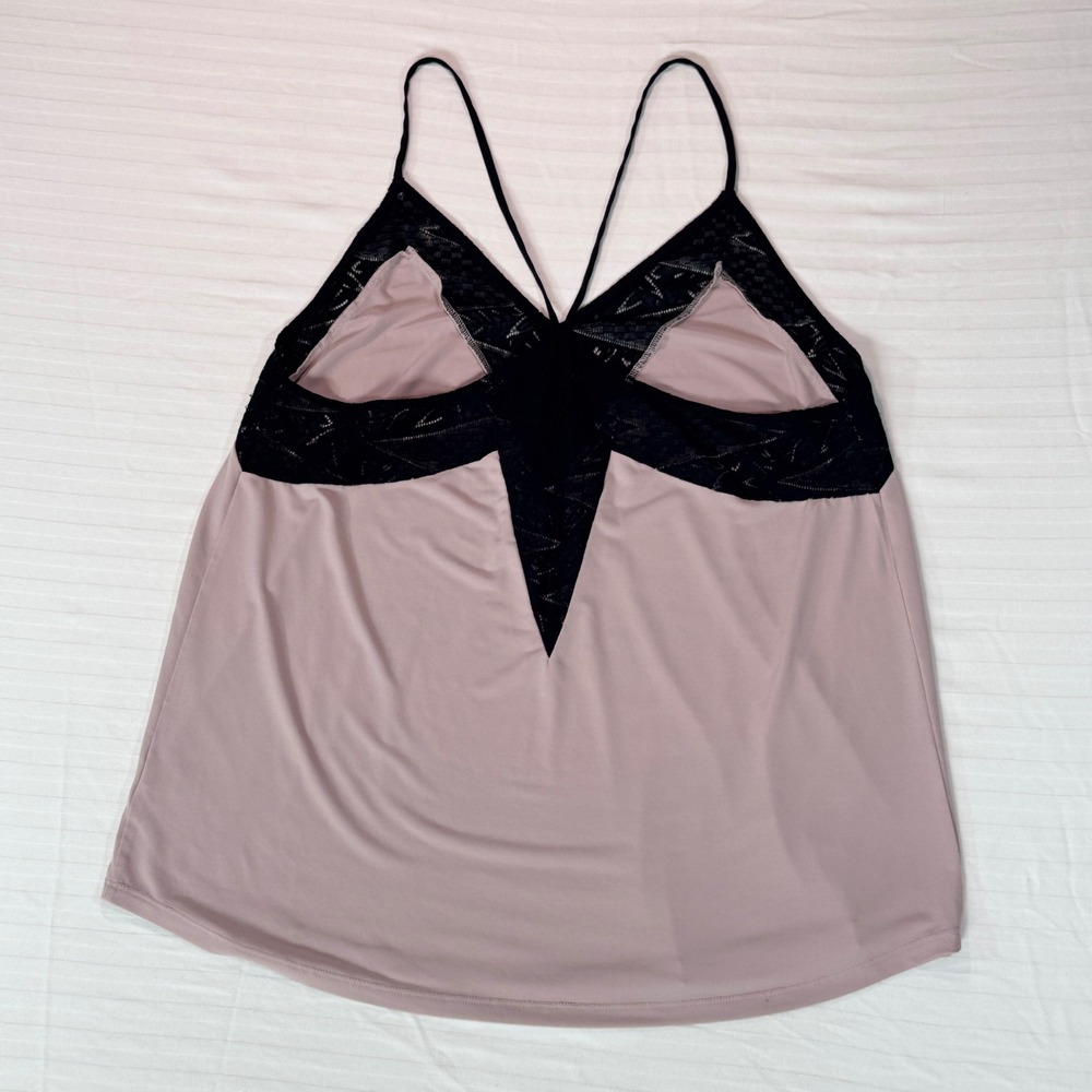 Express Lace Trim Colorblock Cami Tank Top Mauve Black Size L - Picture 7 of 8